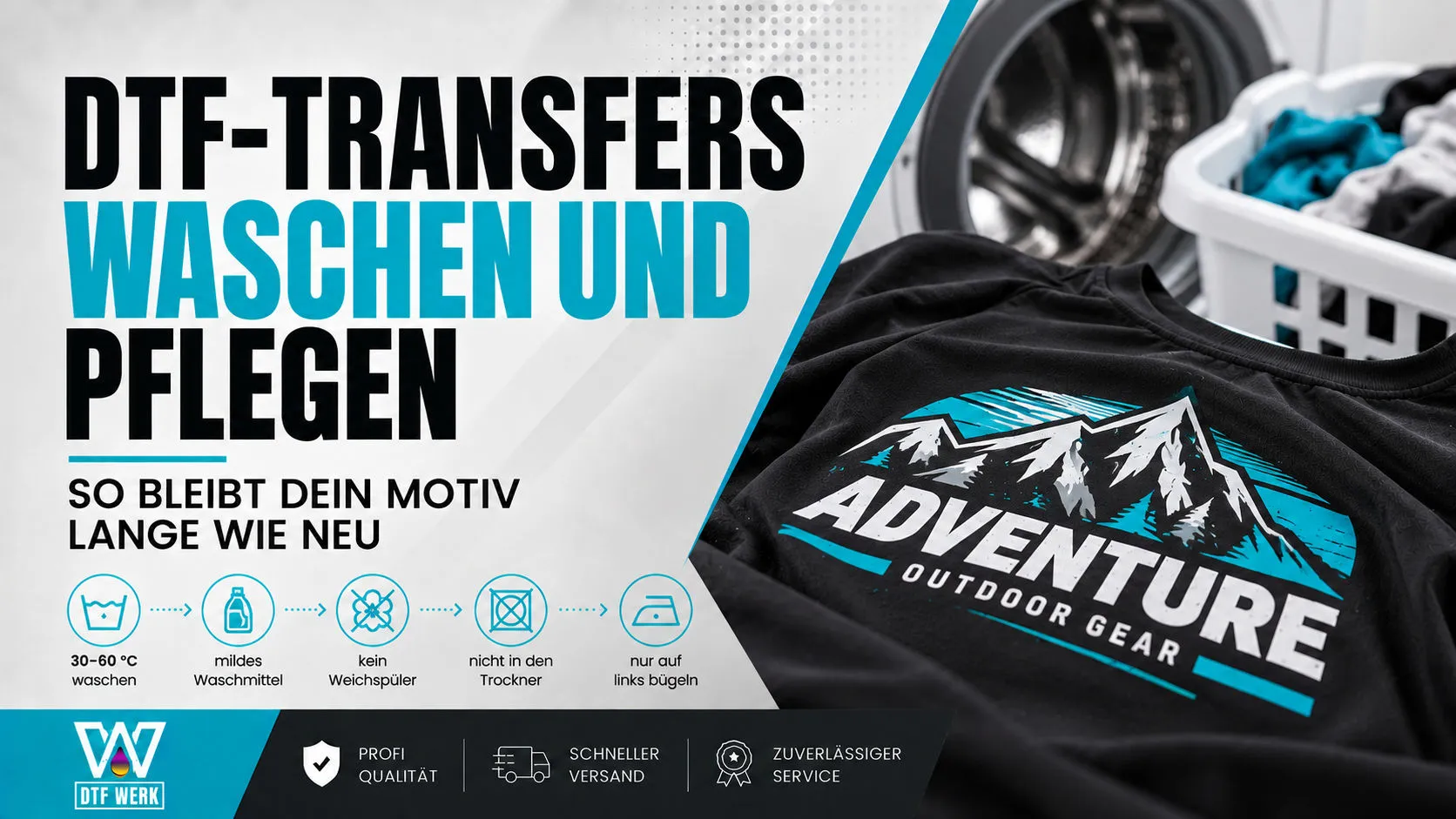 DTF Transfers richtig waschen und pflegen – so hält der Druck wirklich lange